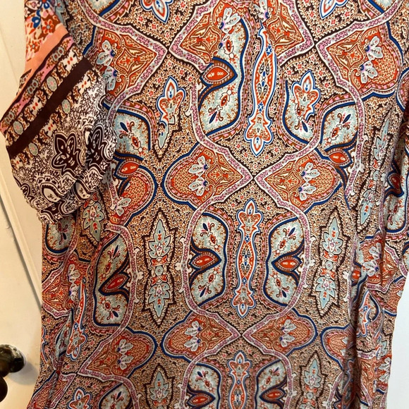 Zara Satin Paisley Cold Shoulder Midi Dress - Picture 7 of 8